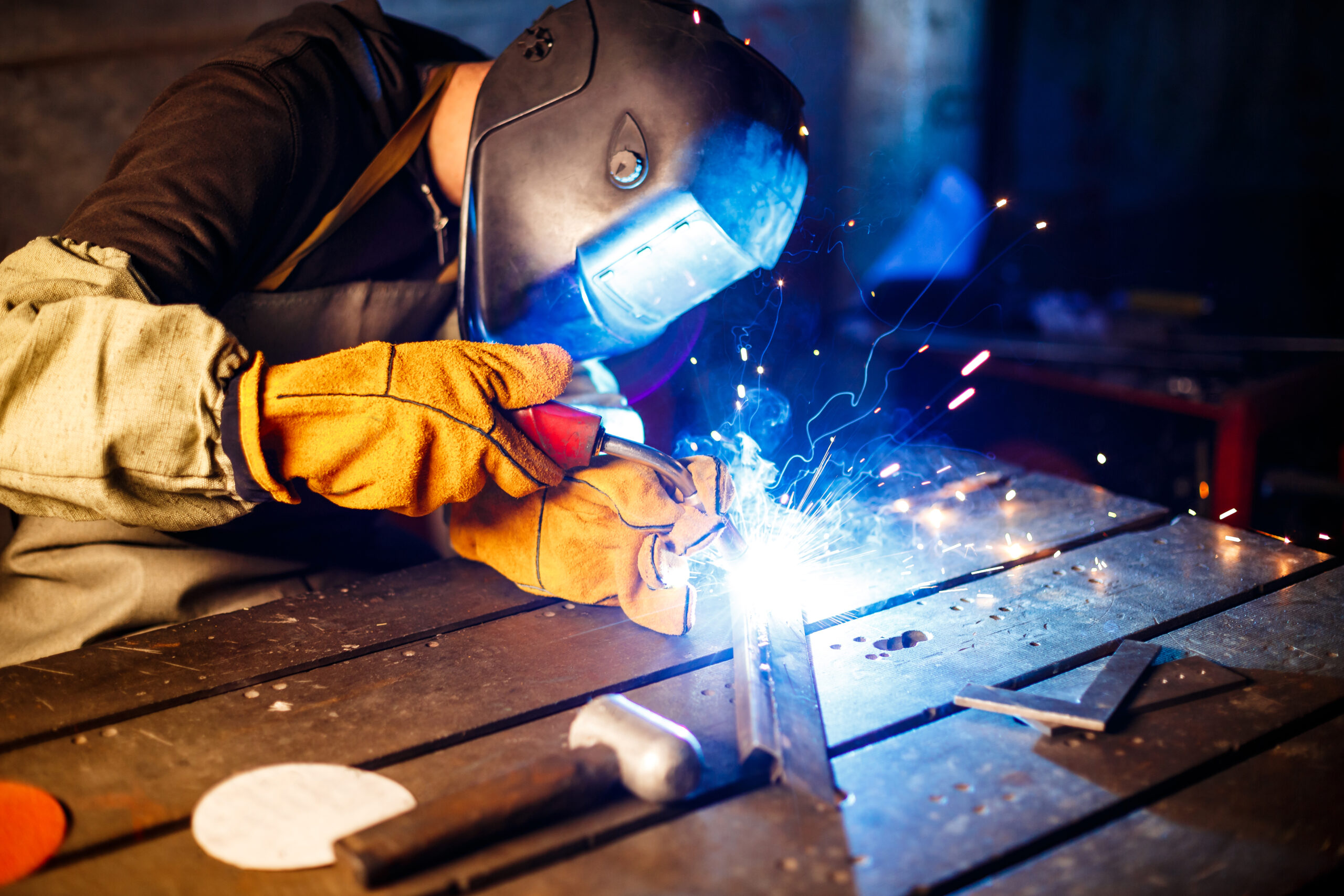 Cutting metal with plasma equipment on plant. Cutting metal with plasma equipment on plant.